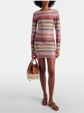 Missoni Multi-Color Chevron Knit Mini Dress